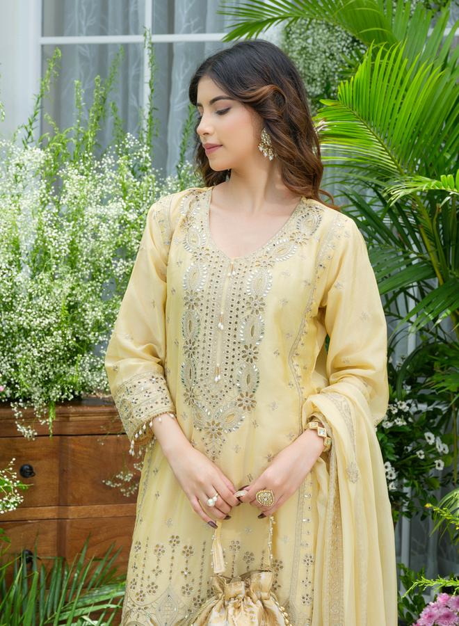 دي دبليو طقم كورتا مستقيمة مطرزة مع بنطال ودوباتا للنساء - Image 3